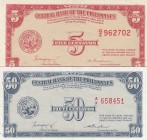 Philippines, 5,50 Centavos, 1942, AUNC, (Total 2 banknotes)
Serial Number: G/42 142411
Estimate: 15-30 USD