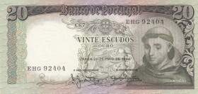 Portugal, 20 Escudos, 1964, AUNC, p167a 
Serial Number: EHG 92404
Estimate: 10-20 USD