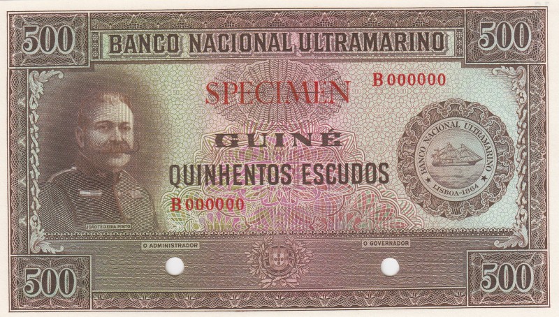 Portuguese Guinea, 500 Escudos, 1958, UNC, p39cts, SPECIMEN
Color Trail
Serial...