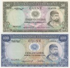Portuguese Guinea, 50-100 Escudos, 1971, UNC, (Total 2 banknotes)
50 Escudos, p44; 100 Escudos, p45
Serial Number: 969723, 812095
Estimate: 25-50 U...
