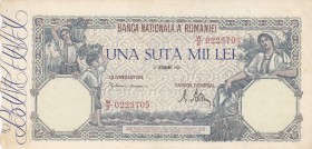 Romania, 100.000 Lei, 1946, VF, p58a 
There are stain.
Serial Number: W/2 0225705
Estimate: 20-40 USD