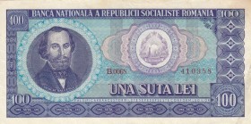 Romania, 100 Lei, 1966, VF, p97a 
Serial Number: B.0068 410358
Estimate: 15-30 USD