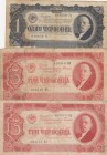 Russia, 0, FINE, (Total 3 banknotes)
1 Chervonetz, 1937, p202a; 3 Chervonetz (2), 1937, p203a
Serial Number: 628050, 916310, 894773
Estimate: 25-50...