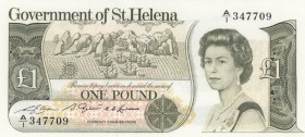Saint Helena, 1 Pound, 1981, UNC, p9 
Queen Elizabeth II potrait. 
Serial Number: A/1 347709
Estimate: 50-100 USD