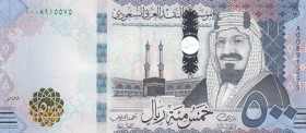 Saudi Arabia, 500 Riyals, 2016, UNC, p42 
Serial Number: A008915575
Estimate: 160-320 USD