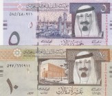 Saudi Arabia, 5-10 Riyals, 2012, UNC, (Total 2 banknotes)
5 Riyals, 2012, p32c; 10 Riyals, 2012, p33c
Serial Number: 597/662911, 585/480921
Estimat...