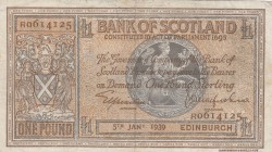 Scotland, 1939/1941, VF (+), p91b 
Serial Number: R0614125
Estimate: 75-150 USD