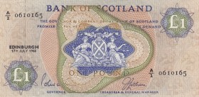 Scotland, 1969, XF, p109a 
Serial Number: A/2 06I0I65
Estimate: 40-80 USD