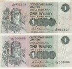 Scotland, 1 Pound, 1980/1981, VF, p204, (Total 2 banknotes)
Serial Number: D/BN 851179, D/BR 606066
Estimate: 15-30 USD