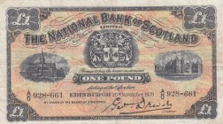 Scotland, 1 Pound, 1939, VF, p258a 
Serial Number: A/O 928-661
Estimate: 25-50 USD