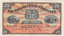 Scotland, 1 Pound, 1954, AUNC, p258c 
Serial Number: B/K 904-606
Estimate: 30-60 USD