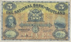 Scotland, 5 Pounds, 1953, VF, p259d 
The National Bank
Serial Number: D237-119
Estimate: 90-180 USD