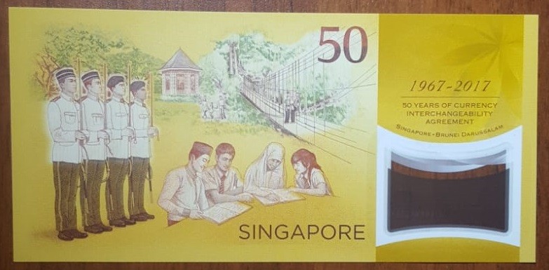 Singapore, 50 Dollars, 2017, UNC, p62 
Serial Number: 50AD 263128
Estimate: 50...