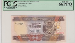 Solomon Islands, 20 Dollars, 1996, UNC, p21, Low serial number
İlk 1000, PCGS 66 PPQ
Serial Number: C/1 000224
Estimate: 30-60 USD