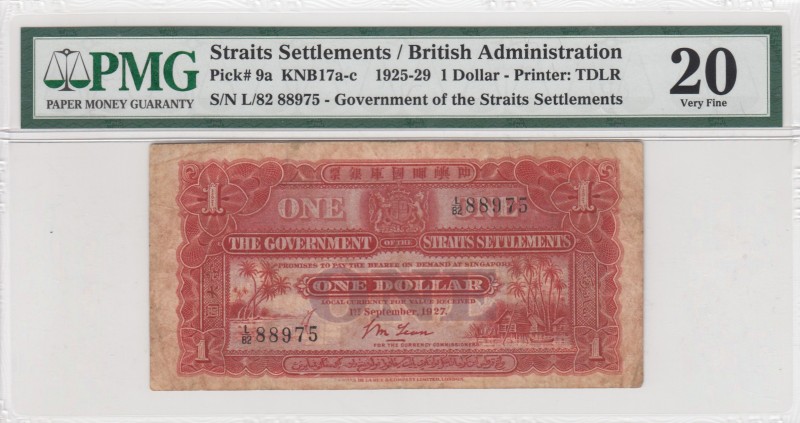 Straits Settlements, 1927, VF (+), p9a 
PMG 20, British Administration
Serial ...