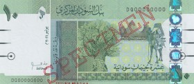 Sudan, 10 Pounds, 2011, UNC, p73, SPECIMEN
Serial Number: DQ00000000
Estimate: 25-50 USD