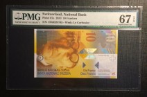 Switzerland, 10 Franken, 2013, UNC, p67e 
PMG 67 EPQ
Serial Number: 13N0324745
Estimate: 50-100 USD