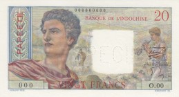Tahiti, 20 Francs, 1954, UNC, p21as, SPECIMEN
Serial Number: O.00 000
Estimate: 400-800 USD