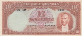 Turkey, 10 Lira, 1938, XF, p128, 2. Emission
Serial Number: D15 I3786
Estimate: 300-600 USD