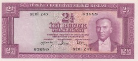 Turkey, 2 1/2 Lira, 1957, UNC, p152 
5.Emission
Serial Number: Z47 63689
Estimate: 500-1000 USD