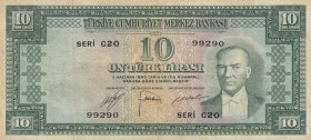 Turkey, 10 Lira, 1952, VF, p156 
5.Emission Natural
Serial Number: C20 99290
Estimate: 60-120 USD