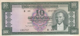 Turkey, 10 Lira, 1963, UNC, p161, 5. Emission
Serial Number: B48 195737
Estimate: 400-800 USD