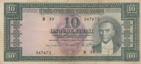 Turkey, 10 Lira, 1963, FINE, p161 
5.Emission
Serial Number: P39 347672
Estimate: 10-20 USD