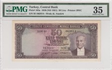 Turkey, 50 Lira, 1951, VF, p162a, 5. Emission
PMG 35
Serial Number: B1 063014
Estimate: 150-300 USD