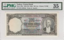 Turkey, 100 Lira, 1958, VF, p169a, 5. Emission
PMG 35
Serial Number: K01 058556
Estimate: 100-200 USD