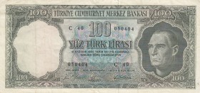 Turkey, 100 Lira, 1964, VF, p177 
5.Emission Natural
Serial Number: C40 050404
Estimate: 40-80 USD