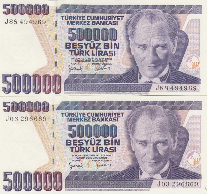 Turkey, 500.000 Lira, 1996, UNC, p209a, 7. Emission
watermark is different
Ser...