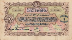 Turkey, Ottoman Empire, 1 Lira, 1914, VF, p68 
V. Mehmed Reşad Period, Ottoman Bank, AH:1332, Sign: Tristram- Nias, Seal: Ferid
Serial Number: 11459...