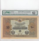 Turkey, Ottoman Empire, 10 Livres, 1918, UNC, p110x 
PMG 62, VI. Mehmet Vahdeddin period, 3. Emission, Type 2, AH: 1334, front sign Cavid, back sign:...