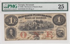 Confederate States of America, 1 Dollar, 1850s, VF, 
PMG 25, Georgia, Savannah
Estimate: 75-150 USD
