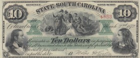 Confederate States of America, 10 Dollars, 1872, UNC, 
South Carolina
Serial Number: 4833
Estimate: 75-150 USD