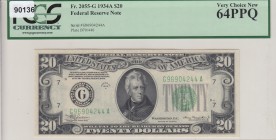 United States of America, 20 Dollars, 1934, UNC, 
PCGS 64 PPQ
Serial Number: G96904244A
Estimate: 70-140 USD