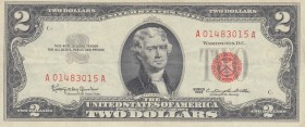 United States of America, 2 Dollars, 1963, VF, p382a 
Serial Number: A01483015A
Estimate: 25-50 USD