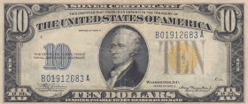 United States of America, 10 Dollars, 1934, FINE, p415y 
Serial Number: B01912683A
Estimate: 40-80 USD