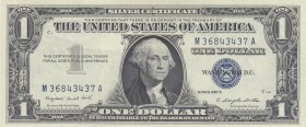United States of America, 1 Dollar, 1957, AUNC, p419a 
Serial Number: M36843437A
Estimate: 25-50 USD