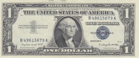 United States of America, 1 Dollar, 1957, XF, p419a 
Serial Number: B49615679A
Estimate: 25-50 USD