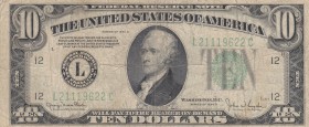 United States of America, 10 Dollars, 1934, FINE, p430L 
Serial Number: L21119622C
Estimate: 25-50 USD