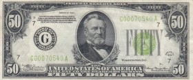 United States of America, 50 Dollars, 1934, VF (+), p432L 
Serial Number: G00070540 A
Estimate: 60-120 USD