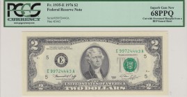 United States of America, 2 Dollars, 1976, UNC, p461 
PCGS 68 PPQ Federal Reserve Note
Serial Number: E 99724443 A
Estimate: 100-200 USD