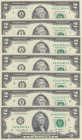 United States of America, 2 Dollars, UNC, (Total 7 banknotes)
2 Dollars, 2003, p516b ; 2 Dollars (3), 2009, p530A ; 2 Dollars (3), 2013, p538
Estima...