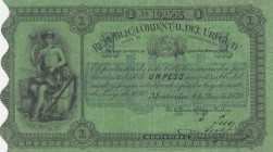 Uruguay, 1 Peso, 1870, VF, p110 
Serial Number: 192565
Estimate: 200-400 USD