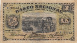 Uruguay, 1 Peso, 1887, XF, pA90 
Serial Number: M018643
Estimate: 75-150 USD