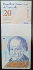 Venezuela, 20 Bolivares, 2018, UNC, pNew, BUNDLE
Consecutive serial number, total 100 banknotes
Estimate: 25-50 USD