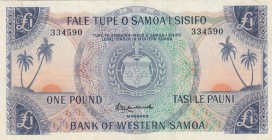Western Samoa, 1 Pound, 1963, XF, p14 
Serial Number: 334590
Estimate: 60-120 USD