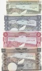 Yemen Democratic Republic, 1984, UNC, (Total 4 banknotes)
500 Fils, p6; 1 Dinar, p7; 5 Dinars, p8b; 10 Dinars, p9b
Serial Number: 445655, 549122, 34...