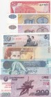Mix Lot, 0, UNC, (Total 7 banknotes)
North Korea 5 Won, 1978; North Korea 200 Won, 2008; Azerbaijan 1 Manat, 1993; Azerbaijan 5 Manat 1993; Sudan 25 ...